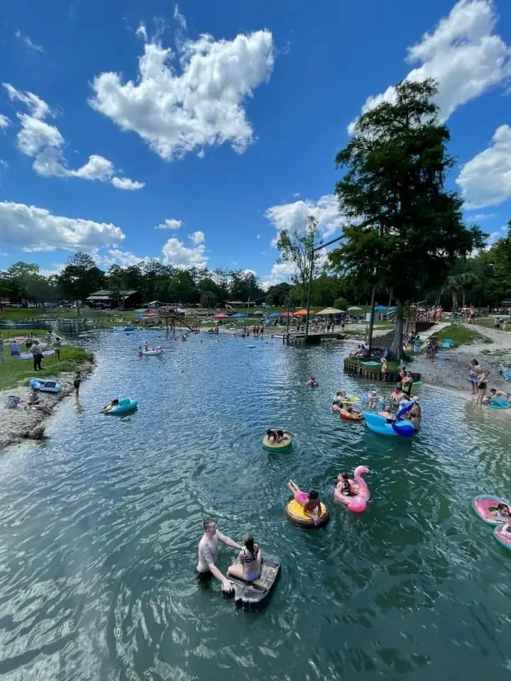 Floating on tubes